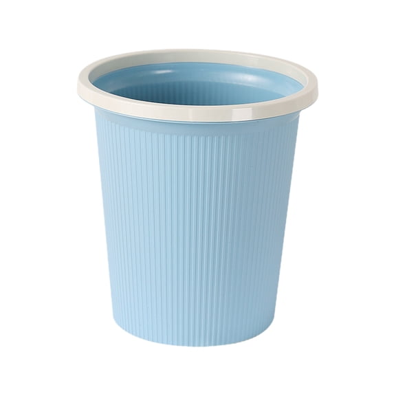 Plastic Trash Can Office Garbage Bin Touchless Design Waste Container for Home and Office Non-Slip Base (Blue)