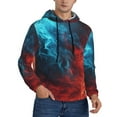 thumbnail image 2 of Goofa Red And Blue Fire for Men's Hooded Sweatshirt - Lightweight Pullover Hoodie with Kangaroo Pocket, Perfect for Everyday Wear-Medium, 2 of 7