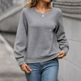 thumbnail image 5 of tarylea Crew Neck Sweatshirt for Women Solid Color Long Sleeve Pullover Cinch Cuff Dressy Tops Casual Loose Fall Tops, 5 of 5