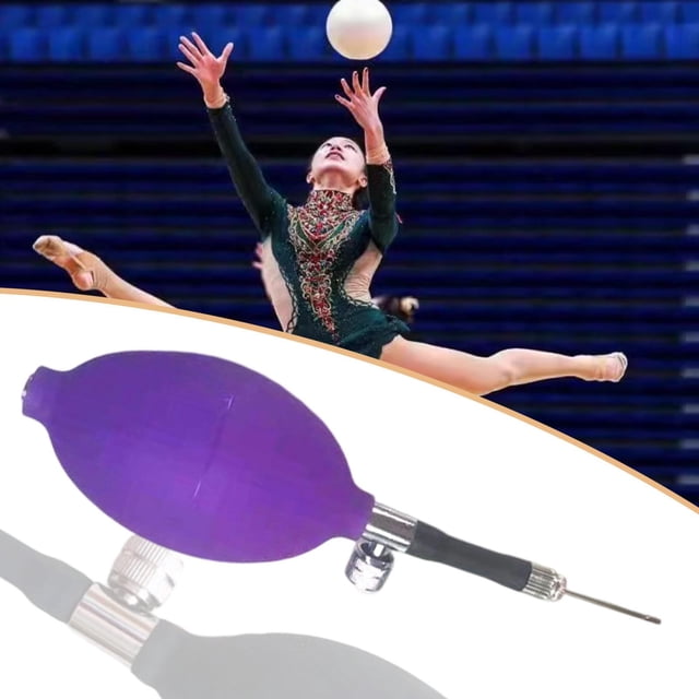 Quzzie Hand Air Pump Artistic Gymnastics Ball Inflator Exercise Ball Pump Quick Inflation Portable Multifunctional Sports Fitness Equipment Rubber Metal Suit Purple