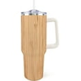 thumbnail image 1 of Bamboo Tumbler Bamboo Patterned Tumbler Vacuum Insulated 40oz Tumbler with Handle, 1 of 5