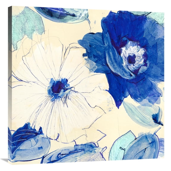 Global Gallery's 'Toile Fleurs I' by Kelly Parr Stretched Canvas Wall Art