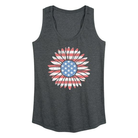 Instant Message - Daisy Usa Flag - Women's Racerback Tank Top