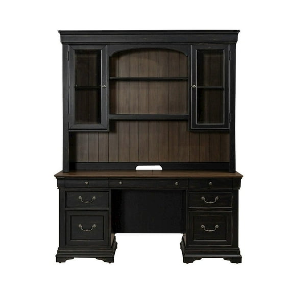 Meritage Credenza & Hutch - Aged Charcoal