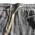 thumbnail image 6 of Yievot Cotton Shorts for Men Casual Drawstring Elastic Waist Loose Fit Summer Vacation Travel Shorts, 6 of 7
