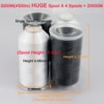 thumbnail image 6 of New brothread 5000M Huge Spool Polyester Embroidery Machine Thread 2Black+2White, 6 of 7