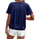 thumbnail image 3 of Camisetas Casuales de Verano para Mujer, Camisetas de Corta con Cuello en V, Azul Oscuro, XL, 3 of 7