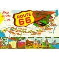 thumbnail image 1 of Map of Route 66 from Los Angeles to Chicago, Vintage Advertisement (16x24 Giclee Gallery Art Print, Vivid Textured Wall Decor), 1 of 3