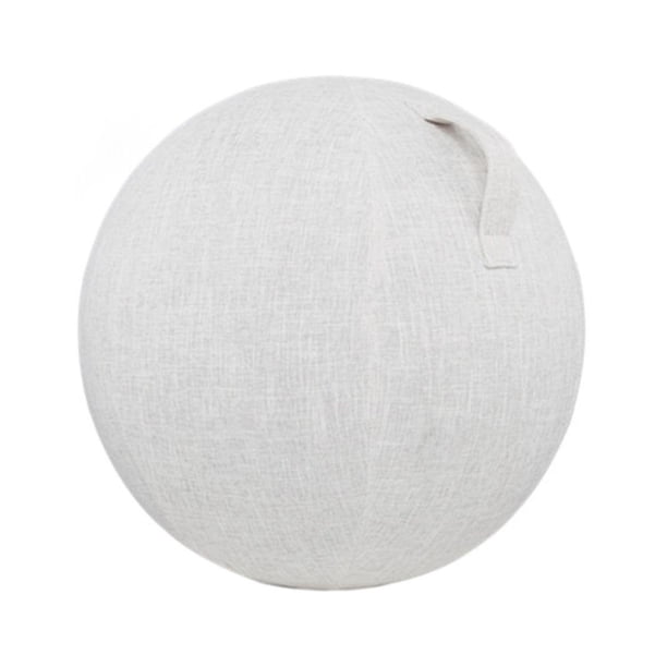 Beige M Funda para pelota de ejercicio antideslizante a prueba de polvo, lino y algodón, práctica funda para pelota de Yoga de punto fino para el hogar