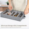 thumbnail image 2 of Flatware Storage Case, Silverware Storage Box with 4 Adjustable Dividers, Large Capacity Flatware Utensil Holder Case, Cutlery Storage Box with Handles and Removable Lid, 2 of 6