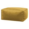 thumbnail image 1 of Gouchee Home Roll Velvet Moutarde – Pouf rectangulaire rembourré de billes de polystyrène et recouvert d'un velours luxueux – Coussin de sol léger pour salon, chambre à coucher ou bureau, 1 of 6