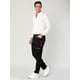thumbnail image 5 of Pantalónes PaHombres Delgado Plano Cinco Bolsillos Hebillas CremalleDeco Pantalones Elástico De Algodón Negro 28, 5 of 6