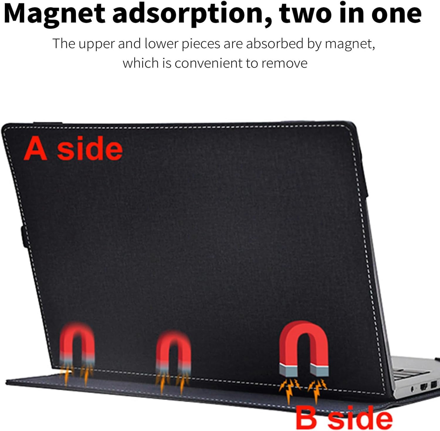 Cover Case for HP Envy x360 2-in-1 Laptop 14-FA 14z-FA & 14-fc 14t-fc &for HP Spectre x360 14-EU 14t-EU,PU Leather Protective Sleeve with Foldable Cooling Bracket