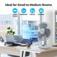 thumbnail image 3 of Comfort Zone Ventilador de mesa oscilante de 16" y 3 velocidades con inclinación ajustable, ideal para el hogar, dormitorio, dormitorio y oficina, CZ161, 3 of 5