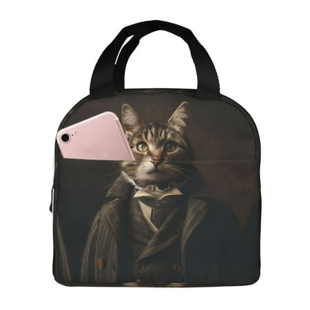 Insulated Lunch Bag for Women Men - Victorian Gentle Cat Leakproof Cooler Lunch Box for Women Men  Lunch Tote Bags for Work School Picnic Travel