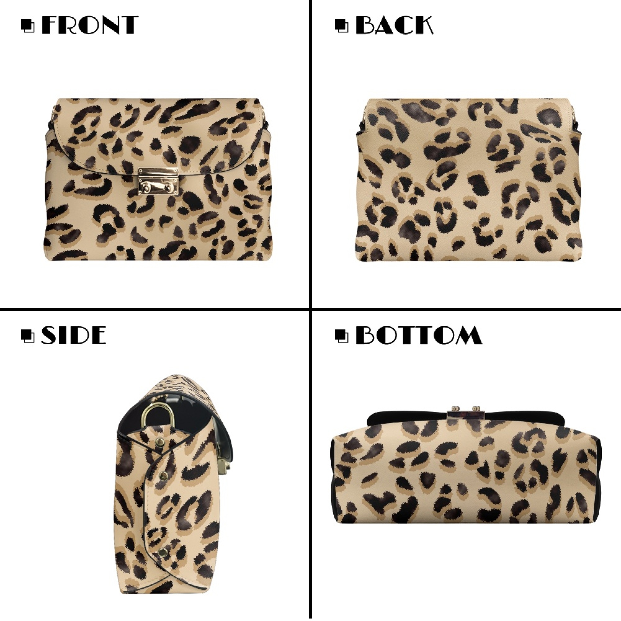 TSOVTHRID Beige Leopard Print Crossbody Bags for Women, Crossbody Purse, PU Leather Handbags Shoulder Bag, Cell Phone Purse with Chain Strap