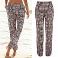 thumbnail image 1 of WILLBEST Pantalones Casuales de Mujer, Cintura Fácil, Estilo Bohemio, Largos, con Bolsillos, para Playa y Uso Diario. Chica, 1 of 7