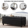 thumbnail image 5 of Lecut Ottoman Polyurethane Modern Living Room Upholstered Storage Bench with Tufted, Black, 5 of 9