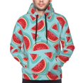thumbnail image 4 of KLL Watermelon Print Mens Hoodie Long Sleeve Casual Pullover Hooded Sweatshirt Fashion Drawstring Hoodies with Pocket-3X-Large, 4 of 6