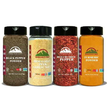 

SALT 84 Spices Shaker Variety All Purpose Seasoning Plastic Shaker with Black Lid - Pack of 4
