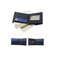 thumbnail image 3 of (Azul) Cartera para hombre con acabado mate, con múltiples ranuras para tarjetas, gran capacidad, estilo juvenil, cartera retro para hombre, 3 of 5