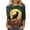Black, variant on Uootdi Halloween Shirts for Women Round Neck Three Quarter Purple Night Haunted House Pumpkin Print Halloween Costumes for Women Loose Fit Gothic Womens Tops