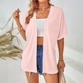 thumbnail image 2 of HCYSFG Womens Side Slit Cardigan Open Front Short Sleeve With Pockets Lightweight Duster Loose Fit Casual Summer Travel Layering Cover Up, 2 of 6