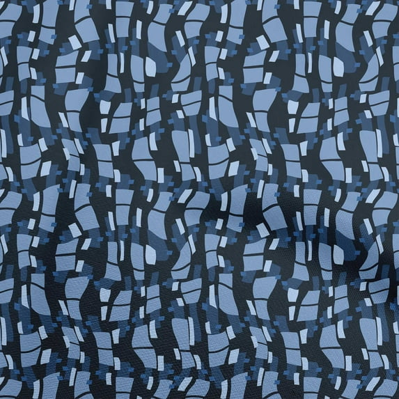 oneOone Cotton Cambric Blue Fabric Abstract Craft Projects Decor Fabric Printed By The Yard 56 Inch Wide