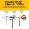 thumbnail image 4 of Independence Day Table Cloths for 6 Foot Rectangle Tables, USA Flag Truck Gnomes Wooden Grian Patio Waterproof Elastic Fitted Tablecloths, Washable Rectangular Table Cover for Camping, 4 of 8