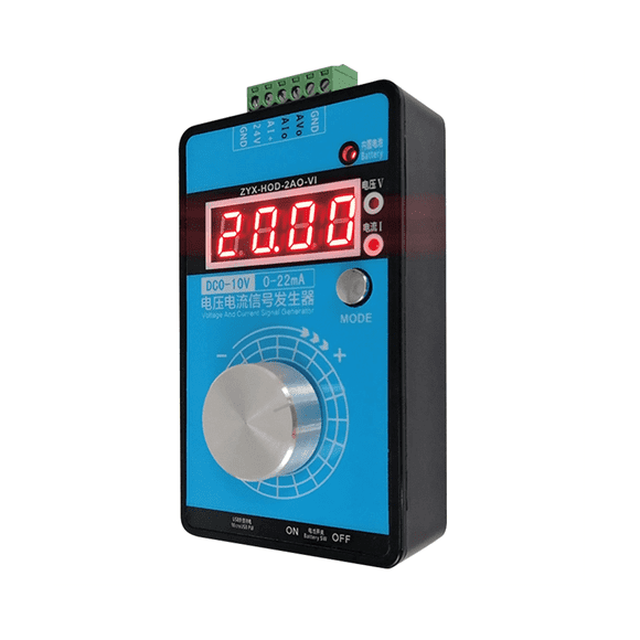 0-5V-10V 0-20MA/4-20MA Signal Generator Adjustable Current Voltage Analog Signal Sources Output 24V(With Battery)