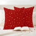 thumbnail image 3 of Christmas Red Outdoor Waterproof Pillow Covers, Winter Snowflakes Xmas Retro Decorative Square Throw Pillowcase Sofa Cushion Sham for Patio/Couch/Chair, 16"x16" 2 Pack, 3 of 8