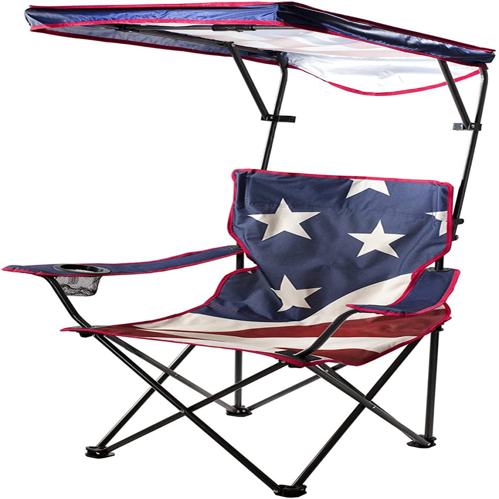 Quik Shade Adjustable Canopy Folding Chair American Flag Beach Travel Camping for sale online 