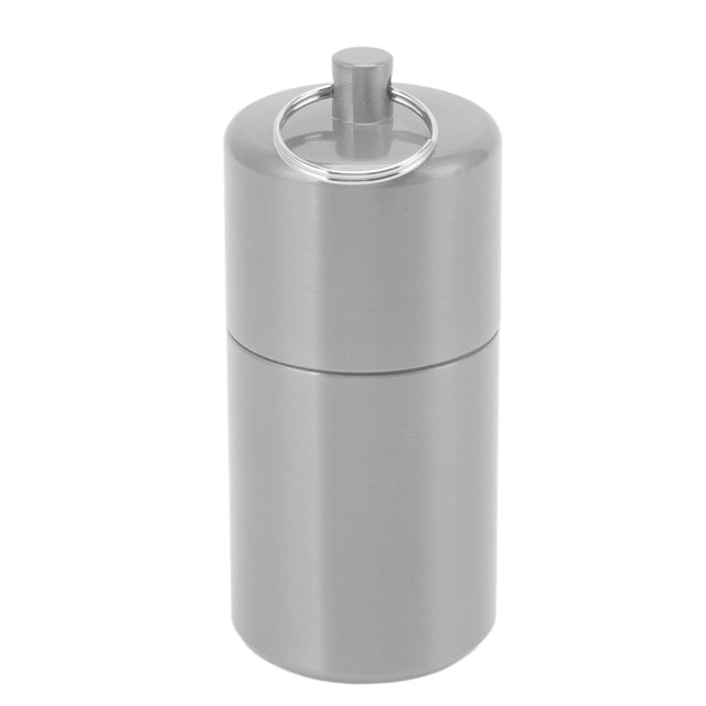 Estuche De Metal, A Prueba De Presión Estuche Redondo De Metal Práctico Portátil Capacidad 20 Para Caminatas Para El Hogar De Fin De Semana ANGGREK Plata