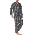 thumbnail image 2 of Daiia Silver Glitter Hearts for Men's Long-Sleeved Pajama Set – Soft & Comfortable Sleepwear Button-Up Pajamas Cozy Lounge Wear-X-Large, 2 of 7