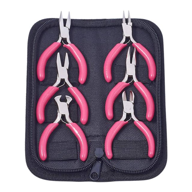 6 piezas de alicates de joyería, juego de herramientas de joyería para bricolaje y kit de reparación con bolsa Afortunado Sencillez
