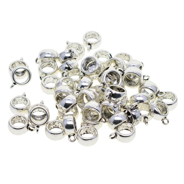 50 piezas de de fianza con orificio de para colgar para joyería accesorios colgantes suministros conector