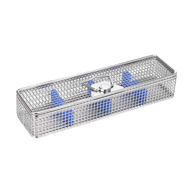 Bandeja de limpieza para laparoscopio, bandeja para instrumentos, versátil, de acero inoxidable con tapa. 36x14x6 centímetros