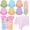 Pastel Color, variant on 169 Pieces Rainbow Party Supplies Disposable Dinnerware Set Include Plates and Cups Napkins Plastic Forks Knives Spoons Tablecloth for Wedding Birthday Party Decorations, Serve 24 Guests