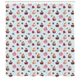 thumbnail image 3 of Ambesonne Cupcake Shower Curtain, Valentines Lovers Muffins, 69"Wx84"L, Multicolor, 3 of 3