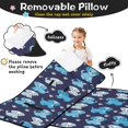thumbnail image 3 of Puppy and Dog Paw Print Blue Teens Toddler Nap Mat with Pillow, Sleeping Mat Bag for Preschool Daycare 59"x22", 3 of 6