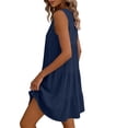 thumbnail image 4 of Summer Beach Dresses for Womens 2026 Plus Size Fashion Linen and Linen Button Loose Pocket Short Sleeved Dress, 4 of 8