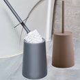 thumbnail image 3 of Hgallory Household Toilet Brush and Holder Set for Bathroom, Toilet Cleaner Kit with Base, Long Handle & Soft Bristles, 360° Cleaning Compact Plastic Toilet Brushes, 1PC, Brown, 14.6"x7"x5", 3 of 7