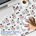 thumbnail image 2 of Long Mouse Pads for Desk,White Cow Moo Milk Pattern Desk Mats on Top Of Desks, Desk Mouse Pad Extra Large with 3mm Non-Slip Base and Stitched Edge for Gaming,Office,Work,Home 47.3"x23.6", 2 of 6