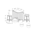 thumbnail image 3 of Dining Set - 3pcs Set - Counter Height - 36" Rectangular - Kitchen - Gray, 3 of 5