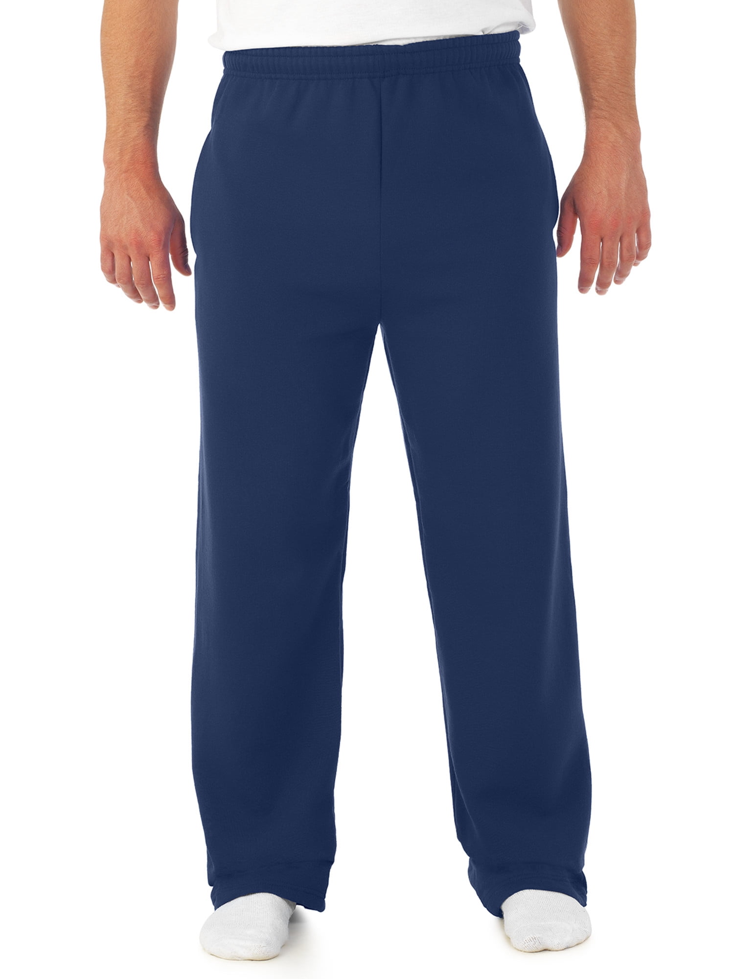 Jerzees Men's and Big Men's Fleece Open Bottom Sweatpants, up to Size ...