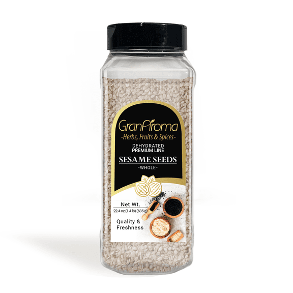 GranAroma Whole Sesame Seeds, 1.4 lb, Whole, Raw & Unhulled, Crunchy