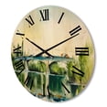 thumbnail image 3 of Designart 'Landscape With Old Bridge Over River In The Countryside' Traditional Wood Wall Clock, 3 of 5