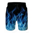 thumbnail image 4 of 3d Graphic Swimwear Shorts Flame 3D printed Surfing Board Shorts Coconut Tree Beach Shorts Men's Swim Trunks Briefs Quick Dry, 4 of 7