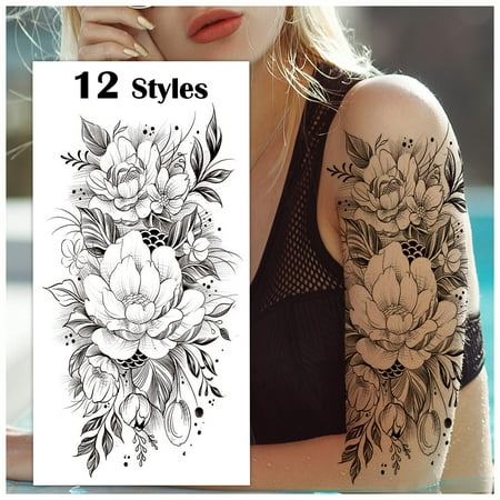 Temporary Tattoos for Women, Fake Flower Tattoos Stickers for Adults, Semi  Permanent Half Sleeve Tattoo Body Leg Makeup Waterproof, Flower 3D  Butterflies Tatuajes Temporales-12 Sheets | Walmart Canada