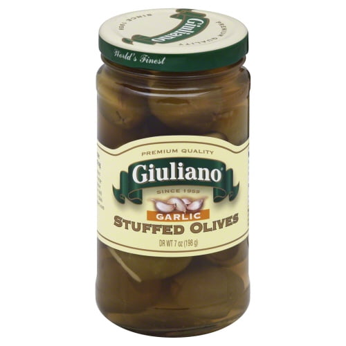 Pack of 6 Giuliano Olive Stuffed Garlic 6.5 oz